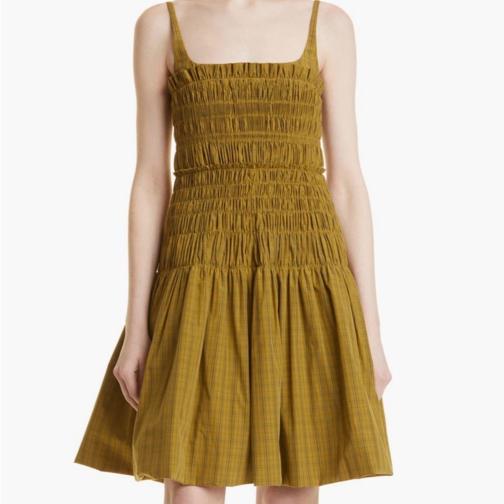 NWT - (Nordstrom) Rebecca Minkoff Yellow Smocked Mini Dress